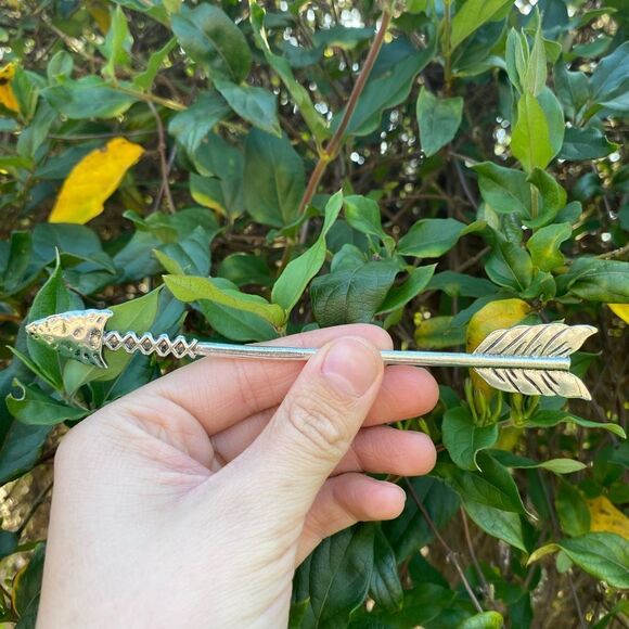 Bohemian Arrow Hairpin Silver tone  details, Elegant Unique Design - Picture 6 of 6